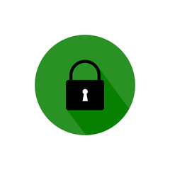 Padlock icon, long shadow