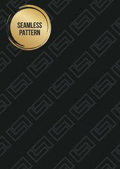 Fototapeta premium Abstract concept vector monochrome geometric pattern. Dark blue, gold minimal background. Creative illustration template. Seamless stylish texture. For wallpaper, surface, web design, textile, decor.