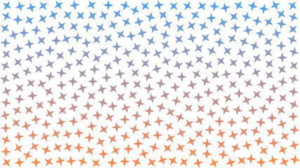 red and blue stars. abstract four-pointed star. color white background pattern. bright stipple effect. vector illustration