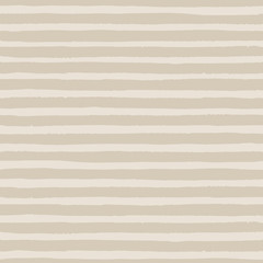 Hand drawn vector grunge stripes of pale brown color seamless pattern on the beige background. Texture for your design.