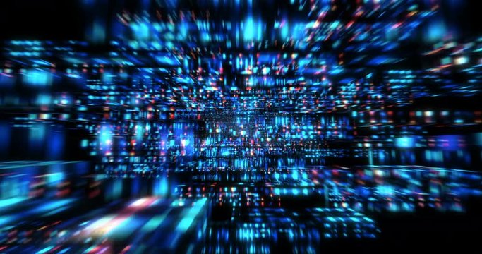 3D Futuristic abstract background. Motion graphic for abstract data center, server, internet, speed. Loop at 4K resolution.
