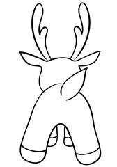 cute reindeers back coloring page 