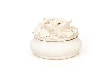 Fototapeta na wymiar Casket in the form of a flower bouquet isolated on a white background