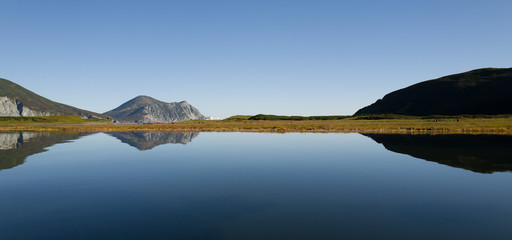 Fototapeta premium Morzhovaya Bay reflections, Russia
