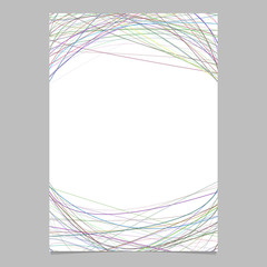 Stationery template with chaotic curved stripes - blank vector page design on white background