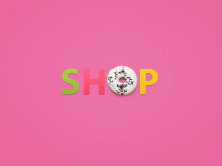 Word Shop made with doughnut