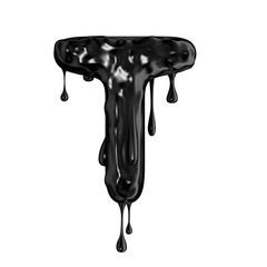 Black dripping slime halloween capital letter T