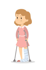 Woman with broken leg.