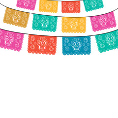 Day Of The Death Cut Out Paper Composition isolated on white background