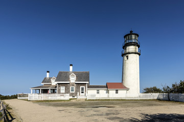 Fototapeta na wymiar The Highland Light, also known as the Cape Cod Light is one of the tallest and oldest lighthouses on Cape Cod