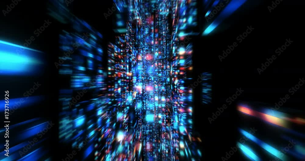 Canvas Prints 3d futuristic abstract background. motion graphic for abstract data center, server, internet, speed.