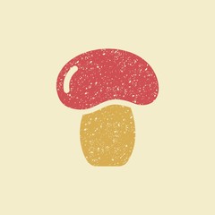 Stylized flat icon of a mushroom.