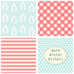 Naklejka premium Festive retro Christmas backgrounds in traditional colors