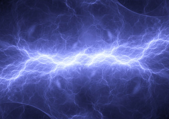 Blue lightning, fractal power and energy background