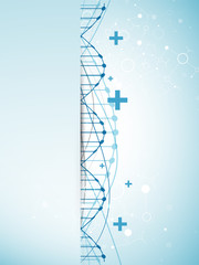 Science template, wallpaper or banner with a DNA molecules.