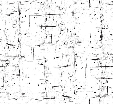 Seamless black and white grunge texture with scuffs. Vector pattern for your creativity.