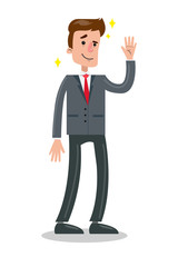 Isolated smiling businessman.