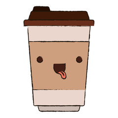 glass disposable for hot drinks with lid colorful kawaii blurred silhouette