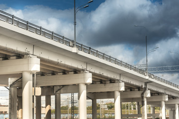 concrete road of viaduct in moscow russia outdoor.