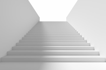Long staircase in underground passage upward
