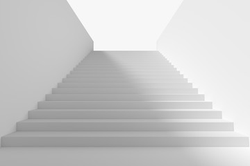 Long staircase in underground passage upward