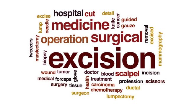 Excision animated word cloud, text design animation.