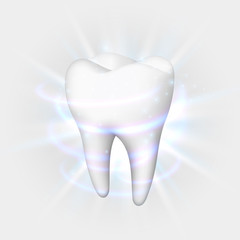 Tooth on a white background, template design element, Vector illustration