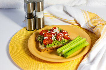 Guacamole Spread with Celery 