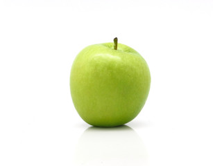 Isolated one green fruit apple