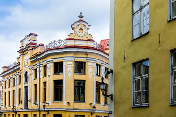 Fototapeta premium antique building view in Old Town Tallinn, Estonia