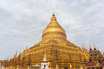 Golden Pagoda on hill in Burma's capital