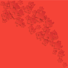 Red Puzzles Pieces - Vector Smoke Jigsaw