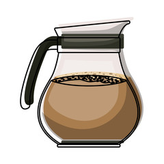 rounded glass jar of coffee with handle colorful watercolor silhouette