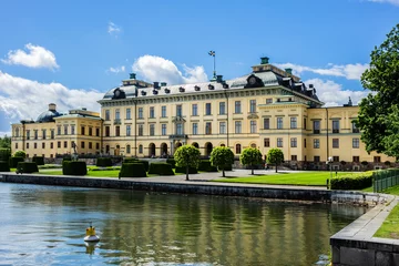Deurstickers External view of Drottningholm Palace in Stockholm, Sweden. Drottningholm Palace is a UNESCO World Heritage site. It is the most well-preserved royal castle built in the 1600s in Sweden. © dbrnjhrj