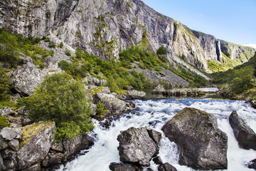 Fototapeta na wymiar Norwegen, Gebirgsfluss
