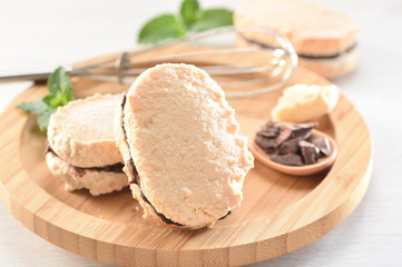 Dacquoise (French pronunciation) is a dessert cake made with layers of almond and hazelnut meringue...