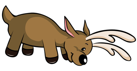 Obraz premium cute reindeer eating