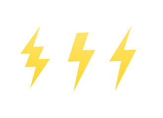 Lightning bolts, vector signs on white