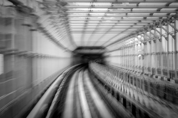 Motion blur of train