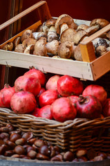 fresh mushrooms close up - fresh vegetables
