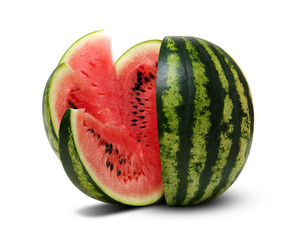  watermelon isolated on white background.