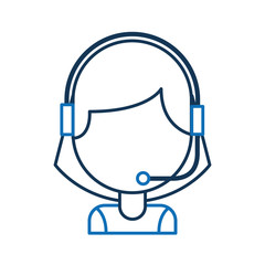 portrait of customer support operator call center worker with headset