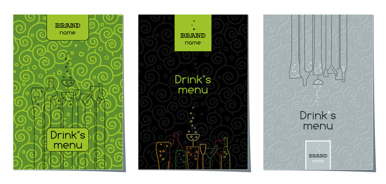 Drinks menu, vector templates