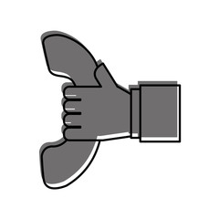 hand holding telephone support call center