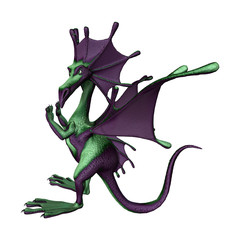 Obraz premium 3D Rendering Little Dragon on White