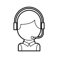 call center operator with phone headset