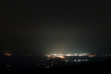 City night view from view point on the top of mountain