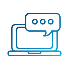 Fototapeta premium laptop online speech bubble chat communication