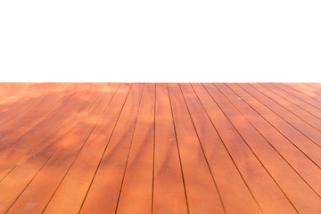 Perspective Wood Floor orange brown isolate on white background
