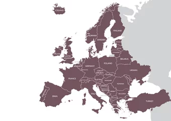 Foto op Plexiglas Europe detailed map with name © siraanamwong